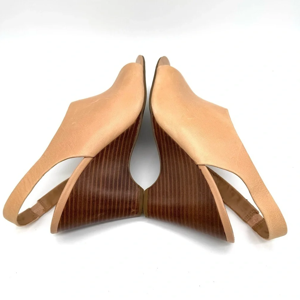Franco Sarto Tahoe Tan Leather Wedge Sandals